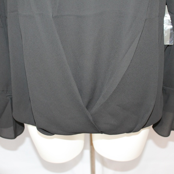 Vince Camuto Black Bell Sleeve Blouse Top NEW - Picture 3 of 8